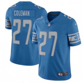 Wholesale Cheap Nike Lions #27 Justin Coleman Blue Team Color Men\'s Stitched NFL Vapor Untouchable Limited Jersey