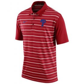 Wholesale Cheap Men\'s Philadelphia Phillies Nike Red Dri-FIT Stripe Polo