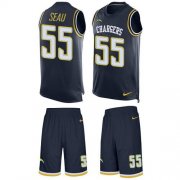 Wholesale Cheap Nike Chargers #55 Junior Seau Navy Blue Team Color Men's Stitched NFL Limited Tank Top Suit Jersey