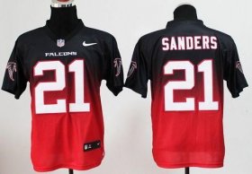 Wholesale Cheap Nike Falcons #21 Deion Sanders Black/Red Men\'s Stitched NFL Elite Fadeaway Fashion Jersey