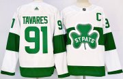 Cheap Men's Toronto Maple Leafs #91 John Tavares White St Patricks Authentic Jersey