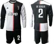 Wholesale Cheap Juventus #2 De Sciglio Home Long Sleeves Soccer Club Jersey