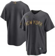 Wholesale Cheap Men's New York Yankees Blank Charcoal 2022 All-Star Cool Base Stitched Baseball Jersey