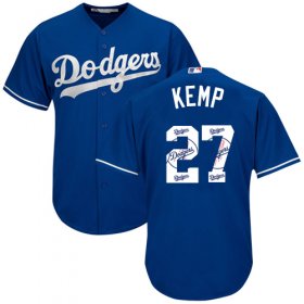 Wholesale Cheap Dodgers #27 Matt Kemp Blue Team Logo Fashion Stitched MLB Jersey