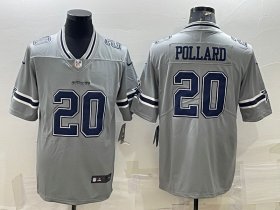Wholesale Cheap Men\'s Dallas Cowboys #20 Tony Pollard Gray Vapor Untouchable Limited Stitched Jersey