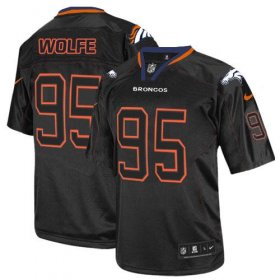Wholesale Cheap Nike Broncos #95 Derek Wolfe Lights Out Black Men\'s Stitched NFL Elite Jersey