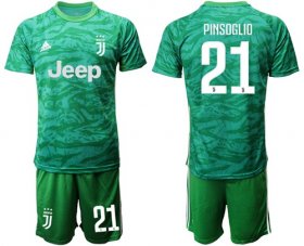 Wholesale Cheap Juventus #21 Pinsoglio Green Goalkeeper Soccer Club Jersey