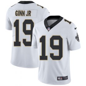 Wholesale Cheap Nike Saints #19 Ted Ginn Jr White Men\'s Stitched NFL Vapor Untouchable Limited Jersey