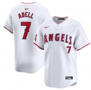 Cheap Men's Los Angeles Angels #7 Jo Adell White Home Limited Baseball Stitched Jersey