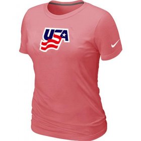 Wholesale Cheap Women\'s Nike USA Graphic Legend Performance Collection Locker Room T-Shirt Pink