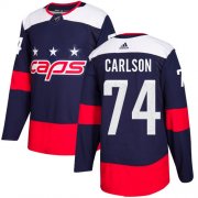 Wholesale Cheap Adidas Capitals #74 John Carlson Navy Authentic 2018 Stadium Series Stitched NHL Jersey