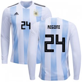 Wholesale Cheap Argentina #24 Rigoni Home Long Sleeves Kid Soccer Country Jersey