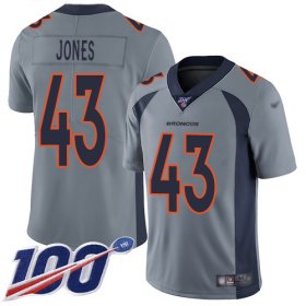 Wholesale Cheap Nike Broncos #43 Joe Jones Gray Men\'s Stitched NFL Limited Inverted Legend 100th Season Jersey