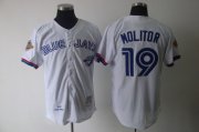 Wholesale Cheap Mitchell And Ness Blue Jays #19 Paul Molitor White Stitched MLB Jersey