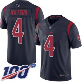 Wholesale Cheap Nike Texans #4 Deshaun Watson Navy Blue Men\'s Stitched NFL Limited Rush 100th Season Jersey