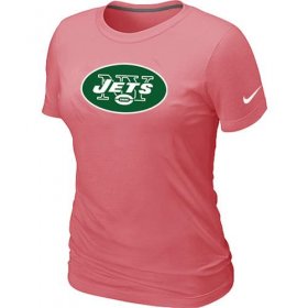 Wholesale Cheap Women\'s Nike New York Jets Pink Logo T-Shirt