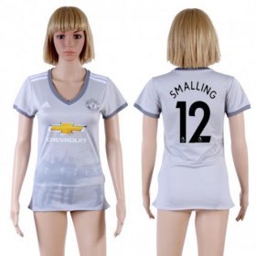 Wholesale Cheap Women\'s Manchester United #12 Smalling Sec Away Soccer Club Jersey