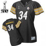 Wholesale Cheap Steelers #34 Rashard Mendenhall Black Women's Field Flirt Super Bowl XLV Stitched NFL Jersey