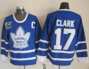 Wholesale Cheap Maple Leafs #17 Wendel Clark Blue 75th CCM Throwback Stitched NHL Jersey
