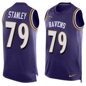 Wholesale Cheap Nike Ravens #79 Ronnie Stanley Purple Team Color Men\'s Stitched NFL Limited Tank Top Jersey