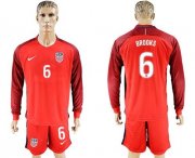 Wholesale Cheap USA #6 Brooks Away Long Sleeves Soccer Country Jersey