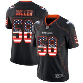 Wholesale Cheap Nike Broncos #58 Von Miller Black Men\'s Stitched NFL Limited Rush USA Flag Jersey