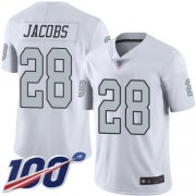 Wholesale Cheap Nike Raiders #28 Josh Jacobs White Youth Stitched NFL Limited Rush 100th Season Jersey