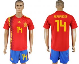 Wholesale Cheap Spain #14 Fernandez Home Soccer Country Jersey