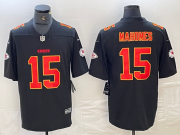 Cheap Men's Kansas City Chiefs #15 Patrick Mahomes Black Fashion Vapor Limited Stitched Jersey