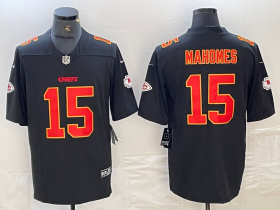 Cheap Men\'s Kansas City Chiefs #15 Patrick Mahomes Black Fashion Vapor Limited Stitched Jersey