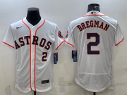 Wholesale Cheap Men's Houston Astros #2 Alex Bregman White Stitched MLB Flex Base Nike Jersey