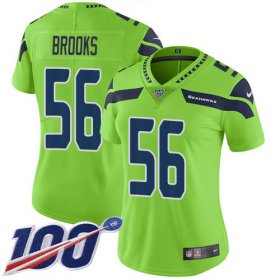 Wholesale Cheap Nike Seahawks #56 Jordyn Brooks Green Women\'s Stitched NFL Limited Rush 100th Season Jersey