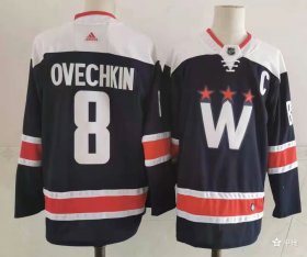 Wholesale Cheap Men\'s Washington Capitals #8 Alex Ovechkin NEW Navy Blue Adidas Stitched NHL Jersey