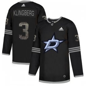Wholesale Cheap Adidas Stars #3 John Klingberg Black Authentic Classic Stitched NHL Jersey