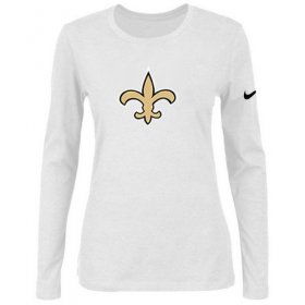 Wholesale Cheap Women\'s Nike New Orleans Saints Of The City Long Sleeve Tri-Blend NFL T-Shirt White