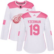 Wholesale Cheap Adidas Red Wings #19 Steve Yzerman White/Pink Authentic Fashion Women's Stitched NHL Jersey