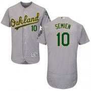 Wholesale Cheap Athletics #10 Marcus Semien Grey Flexbase Authentic Collection Stitched MLB Jersey