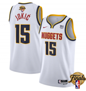 Wholesale Cheap Men\'s Denver Nuggets #15 Nikola Jokic White 2023 Finals Association Edition Stitched Basketball Jersey