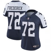 Wholesale Cheap Nike Cowboys #72 Travis Frederick Navy Blue Thanksgiving Women's Stitched NFL Vapor Untouchable Limited Throwback Jersey