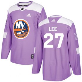 Wholesale Cheap Adidas Islanders #27 Anders Lee Purple Authentic Fights Cancer Stitched NHL Jersey