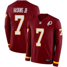 Wholesale Cheap Nike Redskins #7 Dwayne Haskins Jr Burgundy Red Team Color Men\'s Stitched NFL Limited Therma Long Sleeve Jersey