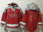 Wholesale Cheap Men's Los Angeles Angels #17 Shohei Ohtani Red Ageless Must Have Lace Up Pullover Hoodie