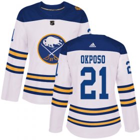 Wholesale Cheap Adidas Sabres #21 Kyle Okposo White Authentic 2018 Winter Classic Women\'s Stitched NHL Jersey