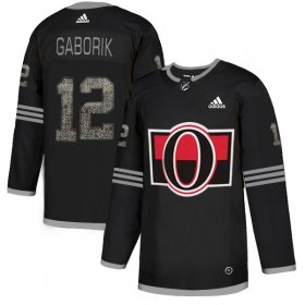 Wholesale Cheap Adidas Senators #12 Marian Gaborik Black_1 Authentic Classic Stitched NHL Jersey