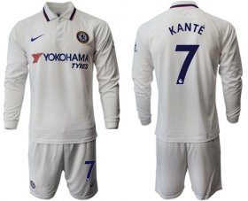 Wholesale Cheap Chelsea #7 Kante Away Long Sleeves Soccer Club Jersey
