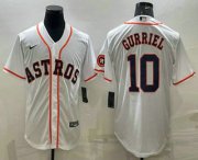 Wholesale Cheap Men's Houston Astros #10 Yuli Gurriel White With Patch Stitched MLB Cool Base Nike Jersey