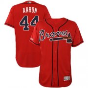 Wholesale Cheap Braves #44 Hank Aaron Red Flexbase Authentic Collection Stitched MLB Jersey