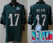 Cheap Men's Philadelphia Eagles #17 Nakobe Dean Limited Green Super Bowl LVII Vapor Jersey