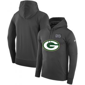 Wholesale Cheap NFL Men\'s Green Bay Packers Nike Anthracite Crucial Catch Performance Pullover Hoodie