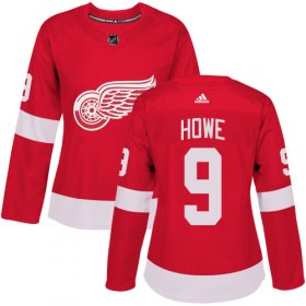 Wholesale Cheap Adidas Red Wings #9 Gordie Howe Red Home Authentic Women\'s Stitched NHL Jersey